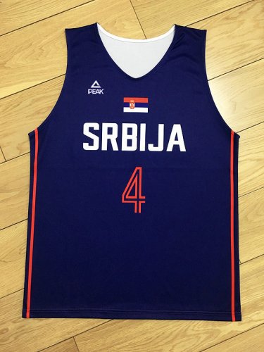 Milos Teodosic 4 Serbia Srbija National Basketball Jersey Blue